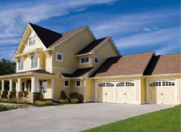 Side wide view of a modern contemporary house